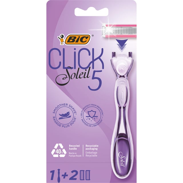 BIC Rakhyvel Click5 Soleil 1 rakhyvel + 2 refiller