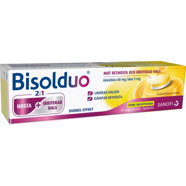 Bisolduo Sugtabletter Citron & Eukalyptus 18 st