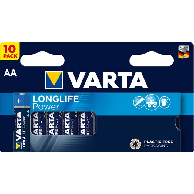 Varta Longlife Power AA Batterier 10 st