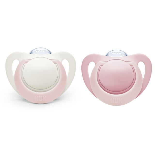 NUK Genius Silicon Napp S2 6-18 Månader Rosa/Vit 2 st