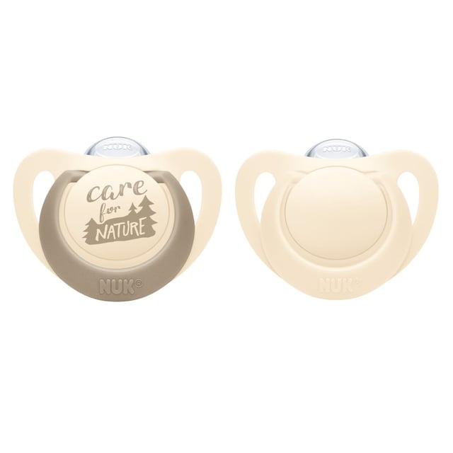 NUK For Nature Napp Silikon 0-6 Månader Creme 2 st