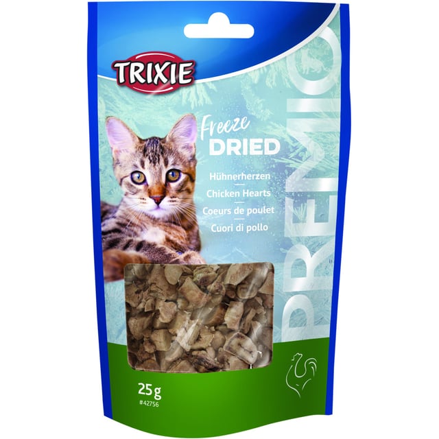 Trixie PREMIO frystorkade kycklinghjärtan, 25 g