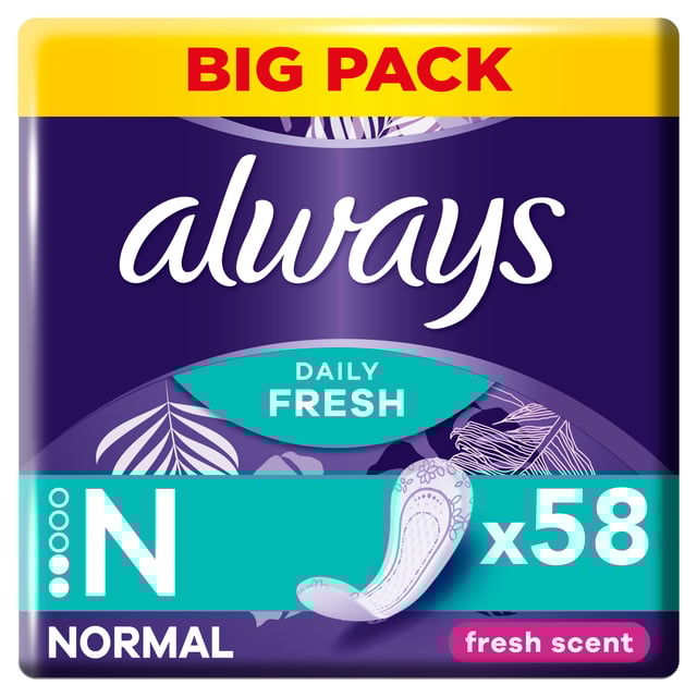 Always Dailies Normal Fresh & Protect Trosskydd 58 st