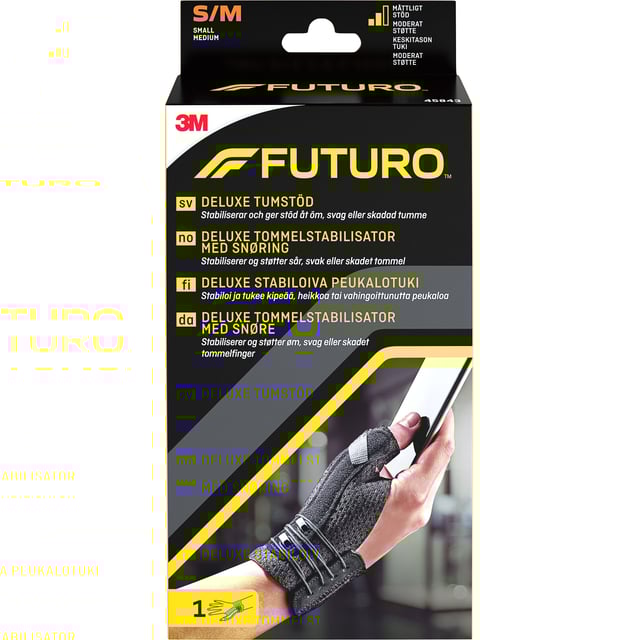 Futuro Deluxe Tumstöd Svart S/M 1 st