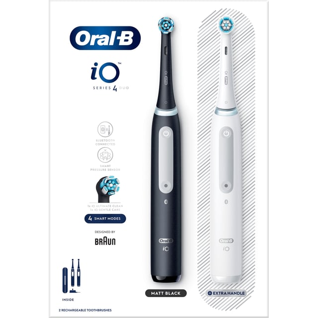 Oral-B iO4 Duopack Svart & vit Eltandborste 2 st
