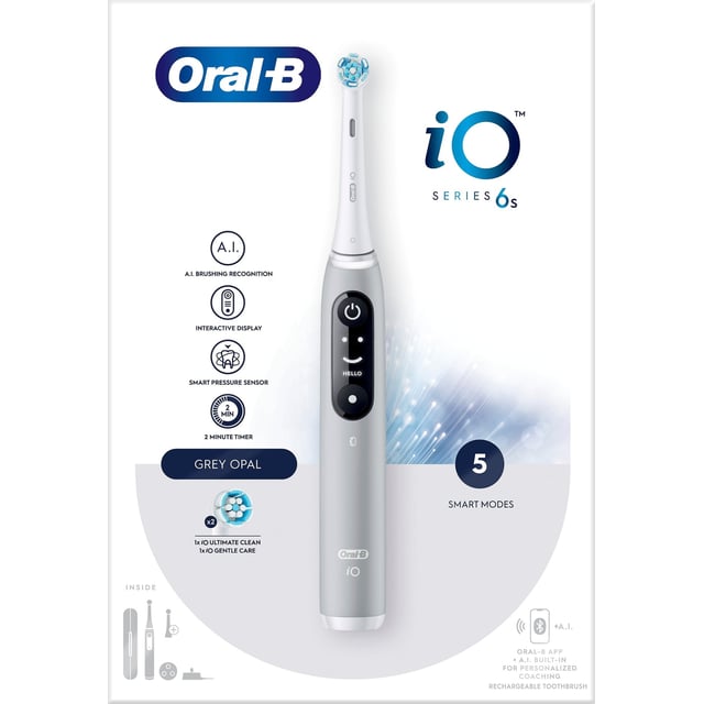 Oral-B iO6S Eltandborste Grå 1 st