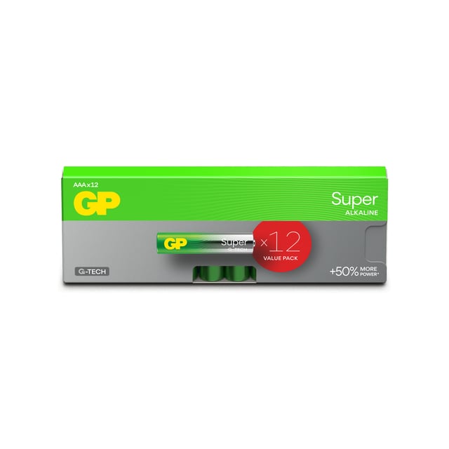 GP Super Alkaline AAA 24A/LR03 Batterier 12-pack