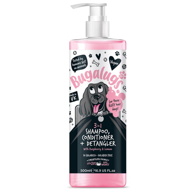 Bugalugs 3in1 Dog Shampoo, Conditioner & Detangler 500 ml
