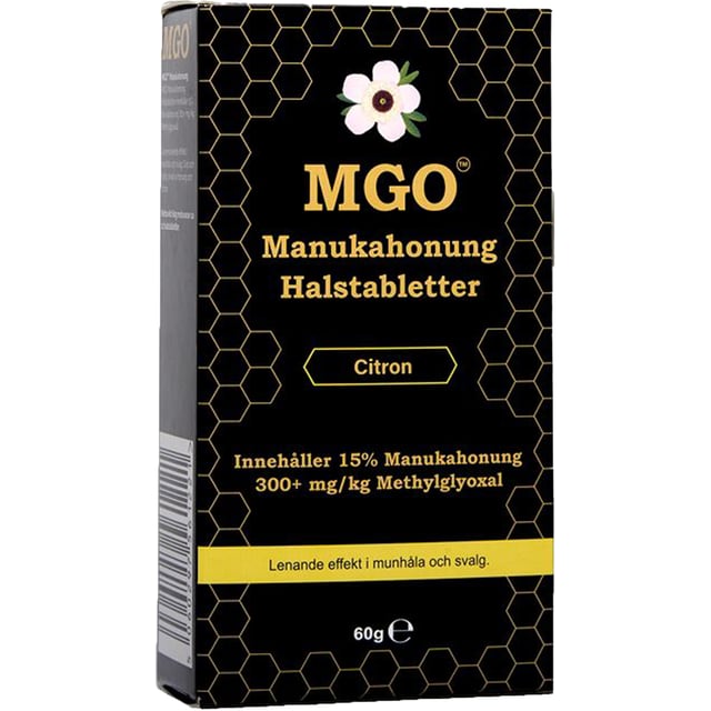 MGO Manukahonung Halstabletter Citron 300+ 60g