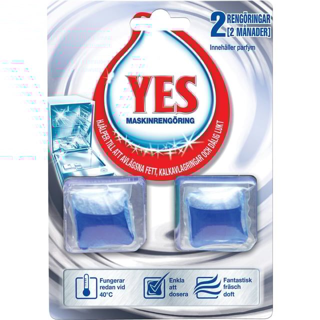 YES Power Clean Maskindisk 2 st Diskmaskintabletter