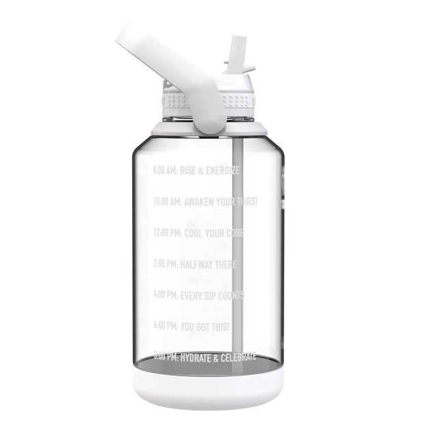 TAKEYA Tritan Motivational Straw Bottle Cloud White 1900 ml