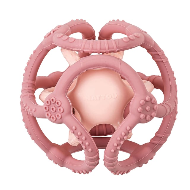 Nattou Soft Silicone Aktivitetsboll Rosa 1 set