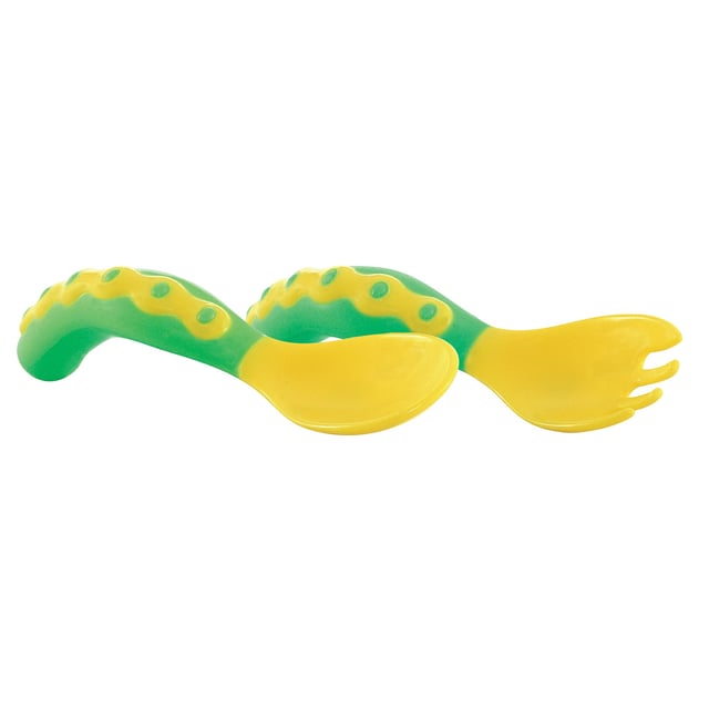 Nuby Starter Spoon & Fork 9m+Yellow/Green