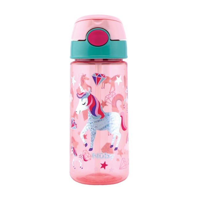 Nuby Soft Straw Push Cup with Glitter 540ml Unicorn