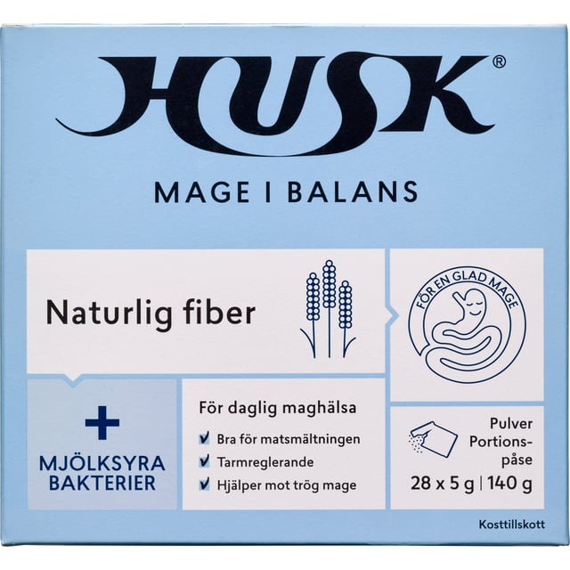Husk Mage i balans + Mjölksyrabakterier 28 x 5g