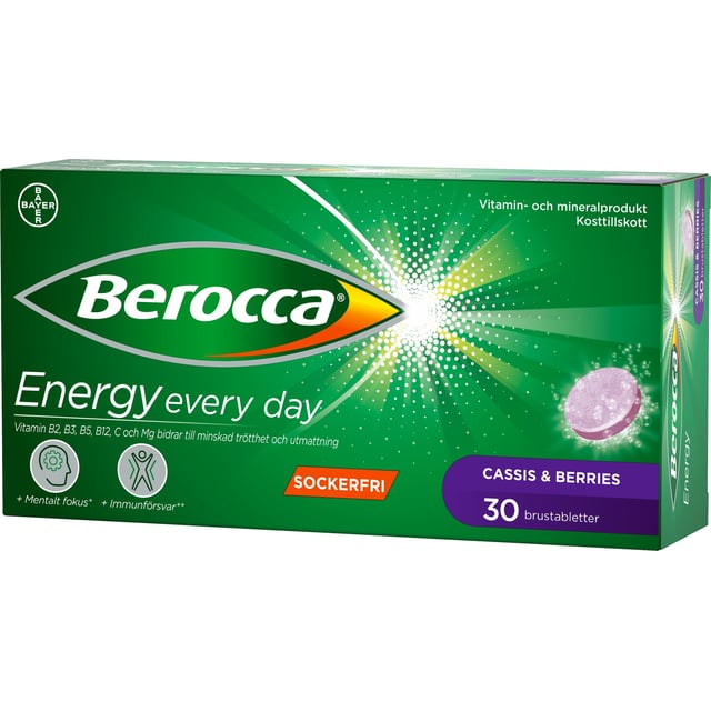Berocca Energy Cassis & Berries 30 brustabletter