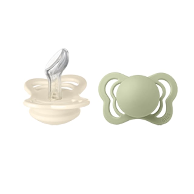 BIBS Couture Silicone 0+ månader Size 1 Ivory/Sage 2 st