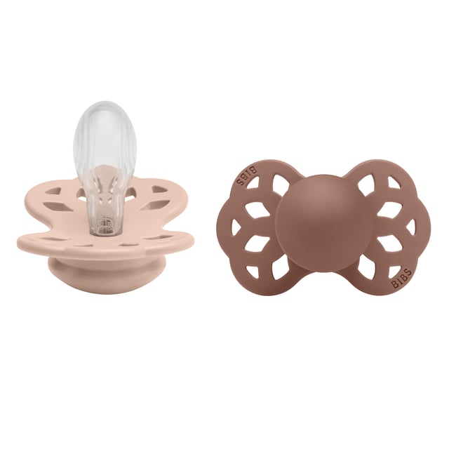 BIBS Infinity Silicone Symmetrical Size 2 Blush/Woodchuck 2 st