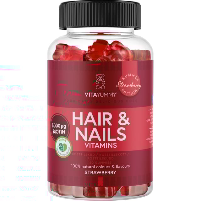 Vitayummy Hair & Nails Strawberry "Summer Edition" 60 tuggtabletter