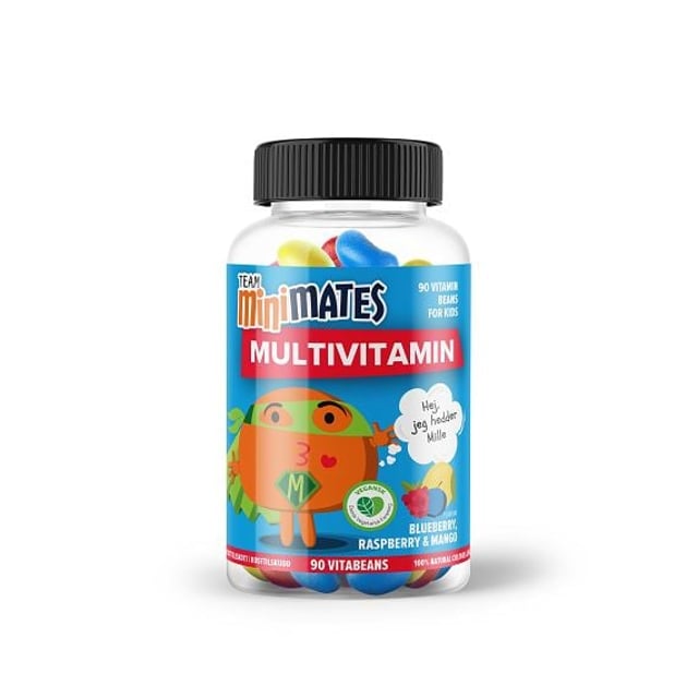 Team MiniMates Multivitamin Blueberry, Raspberry & Mango Vitabeans 90 tuggtabletter