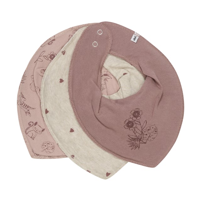 Pippi Bandana Bib Burlwood Mix 3 st
