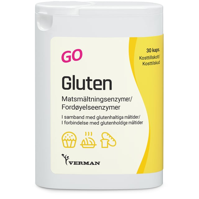 Verman Gluten GO Matsmältningsenzymer 30 kapslar