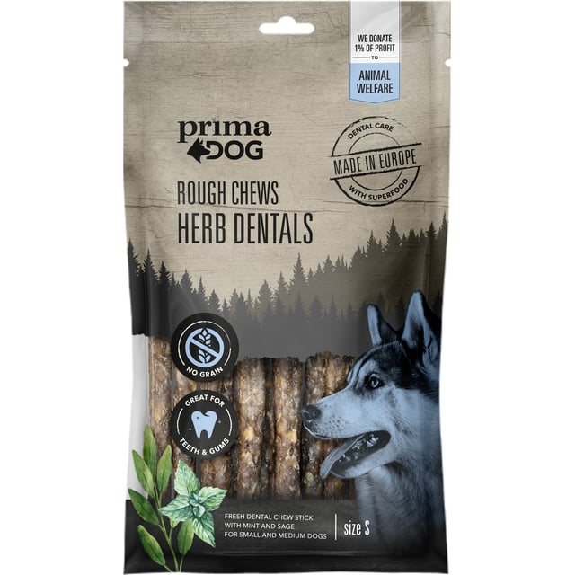 primaDog Rough Chews Herb Dentals Size S 100 g