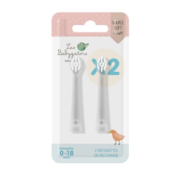 Les Babygators Borsthuvud Refill 0-18 Månader 2-pack