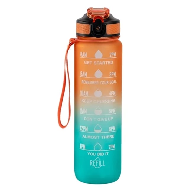 The Hollywood Motivational Bottle Orange and Turquoise 1000 ml