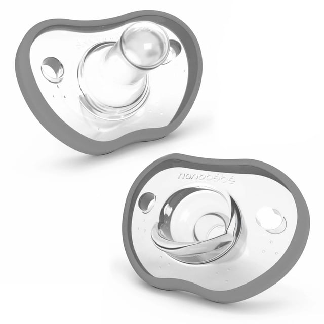 Nanobébé Flexy Napp Silikon 3 mån+ Grå 2st