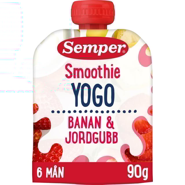 Semper Smoothie Yogo Banan & Jordbubb 90g