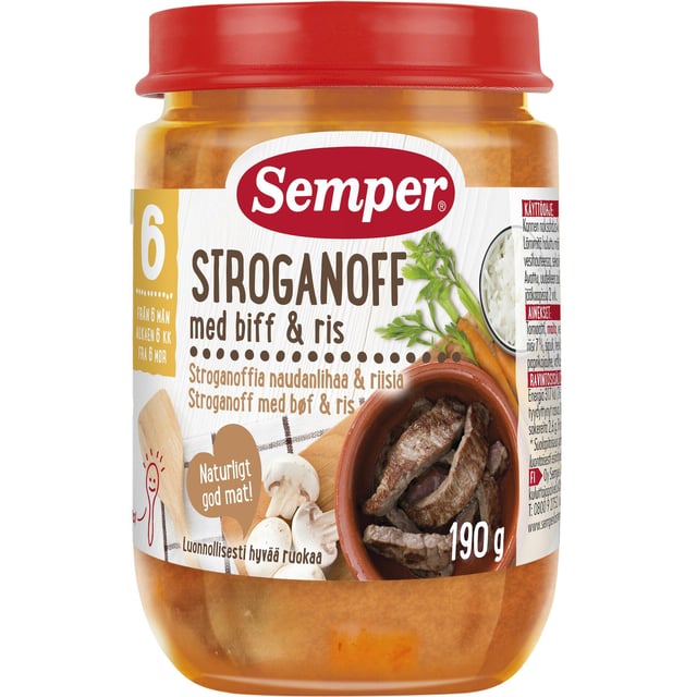 Semper Stroganoff Biff & Ris 190g