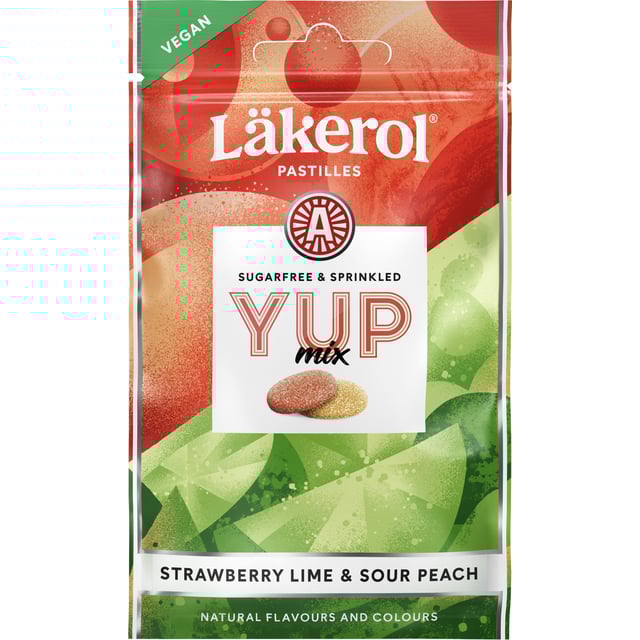 Läkerol YUP Mix Sour Peach & Strawberry Lime 30 g