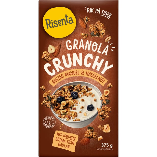 Risenta Crunchy Granola Mandel & Hasselnöt 375 g