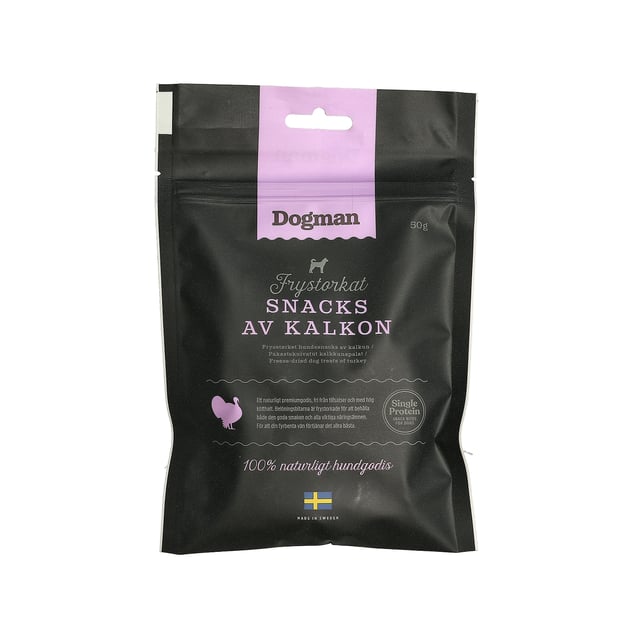 Dogman Frystorkat Snacks Kalkon 50 g