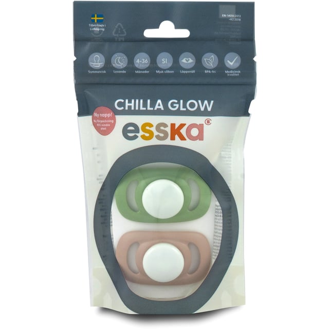 esska Chilla Glow Silikon 4-36 månader 2 st - Olika färger