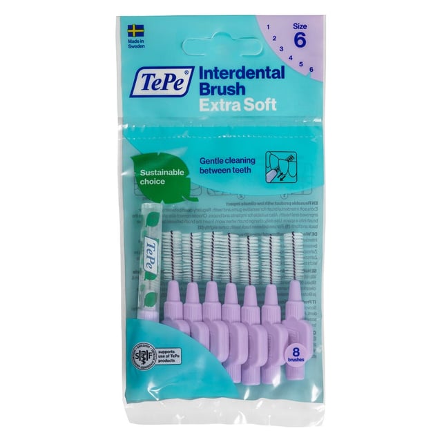 TePe Mellanrumsborste Extra Soft 1,1mm Lila 8-pack