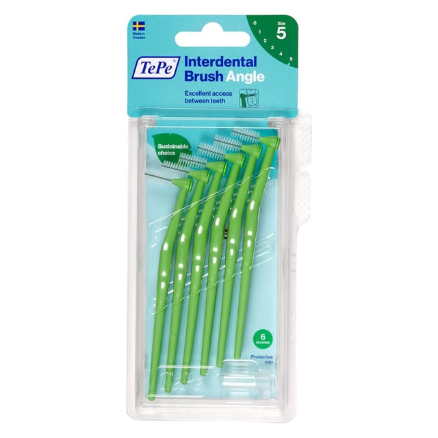 TePe Angle Vinklad Mellanrumsborste 0,8mm Grön 6-pack