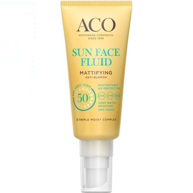 Aco Sun Face Mattifying Fluid SPF50+ Solskydd Ansikte 40 ml