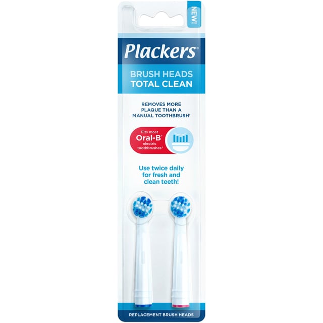Plackers Brush Head Refills Total Clean Tandborsthuvuden 2 st