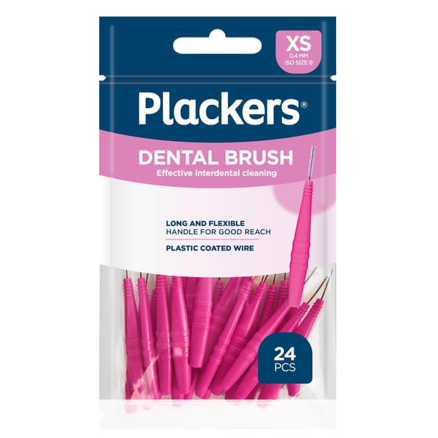 Plackers Dental Brush Mellanrumsborste Rosa XS (0,4 mm) 24 st