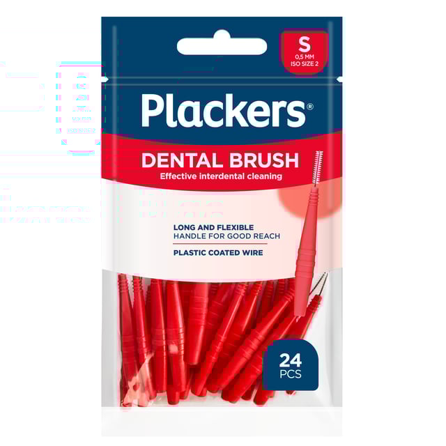 Plackers Dental Brush Mellanrumsborste Röd S (0,5 mm) 24 st