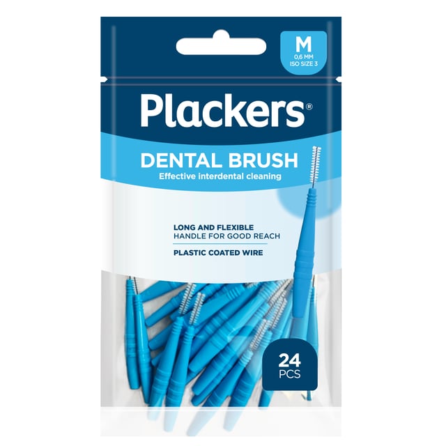 Plackers Dental Brush Mellanrumsborste Blå M (0,6mm) 24 st