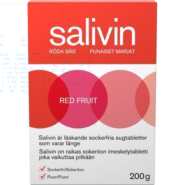 Salivin Sugtabletter Vid Muntorrhet Röda Bär 200 g