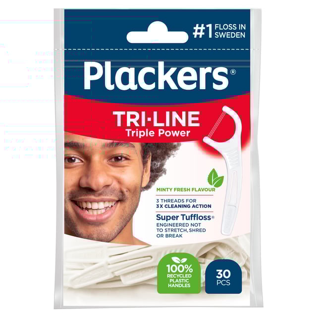 Plackers Tri-Line Triple Power Tandtrådsbygel 30 st