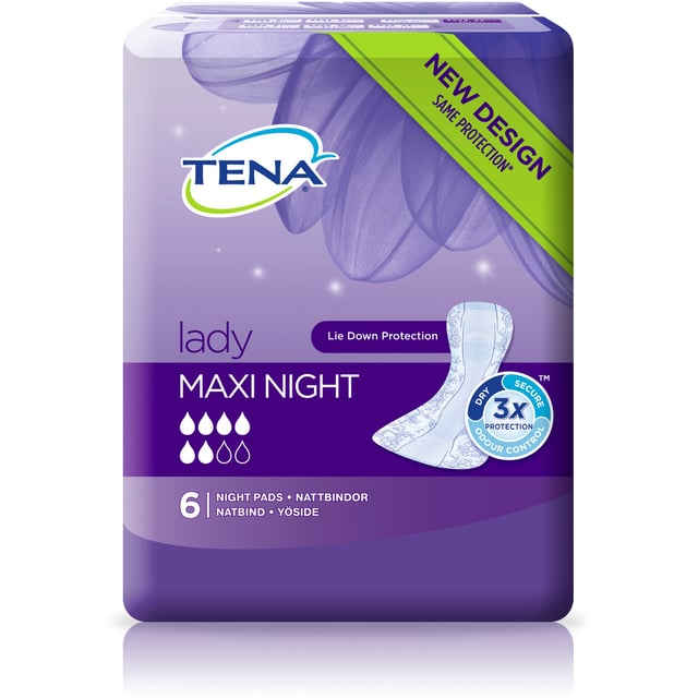 TENA Lady maxi night inkontinensskydd 6 st