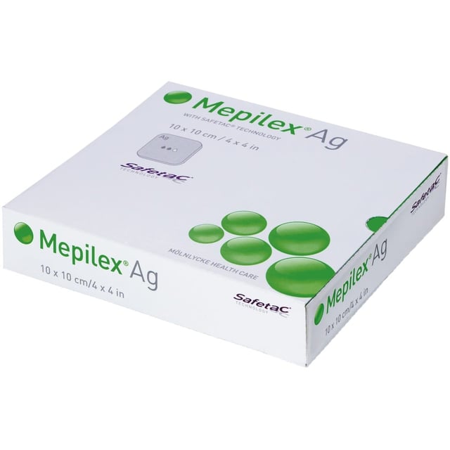 Mepilex Ag skumförband 10 x 10 cm, 5 st