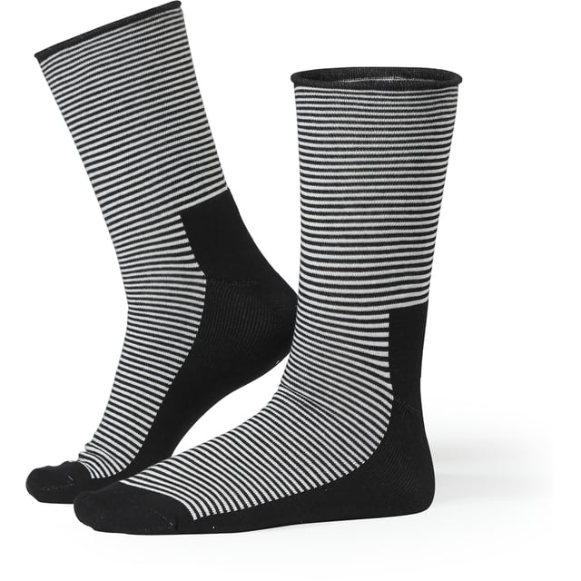 Life Wear Diabetikerstrumpa Bomull Svart/Vit Stl 40-42