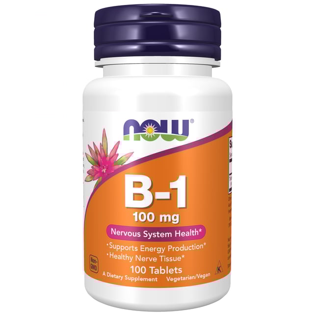 NOW B1 Vitamin 100mg 100 tabletter