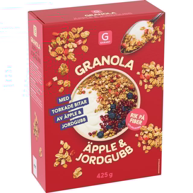 Garant Granola Jordgubb Äpple 425g